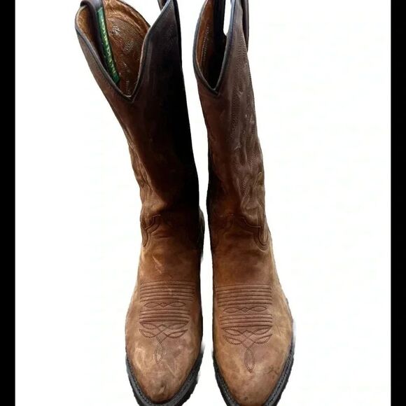 John Deere 50995 Brown Black Leather Western Cowboy Boots Men Size‎ 9M main image 10